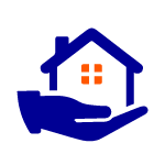 home in a palm icon